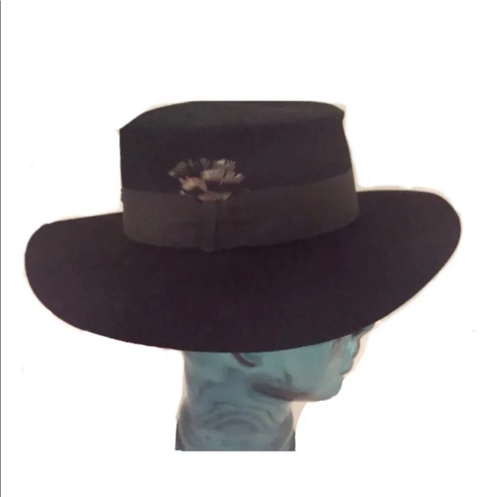 Christy's London Mens Clementine  Black Fur Felt Wide Brimmed Hat Small